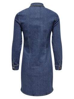 Only Kleider*ONLBELIEVE LS STRETCH DNM DRESS QYT Medium Blue Denim