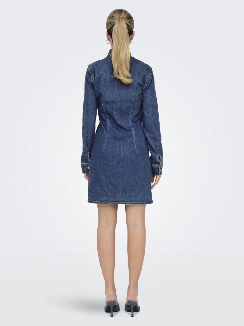 Only Kleider*ONLBELIEVE LS STRETCH DNM DRESS QYT Medium Blue Denim
