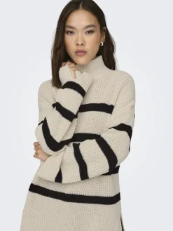 Only Pullover & Sweatshirts*ONLBELLA LIFE LS HIGH NECK KNT Pumice Stone-BLACK