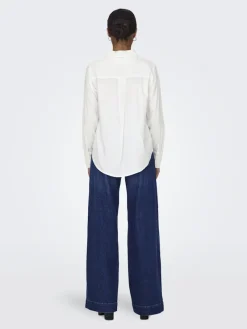 Only Blusen*ONLBERIT LIFE L/S SHIRT NOOS WVN Snow White