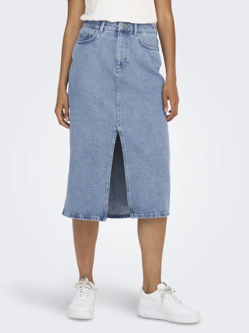 Only Röcke*ONLBIANCA MIDI SKIRT DNM REA NOOS Light Blue Denim