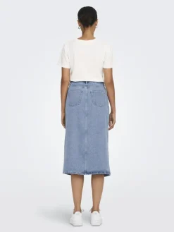 Only Röcke*ONLBIANCA MIDI SKIRT DNM REA NOOS Light Blue Denim