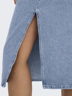 Only Röcke*ONLBIANCA MIDI SKIRT DNM REA NOOS Light Blue Denim