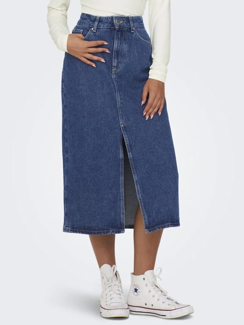 Only Röcke*ONLBIANCA MIDI SKIRT DNM REA NOOS Medium Blue Denim