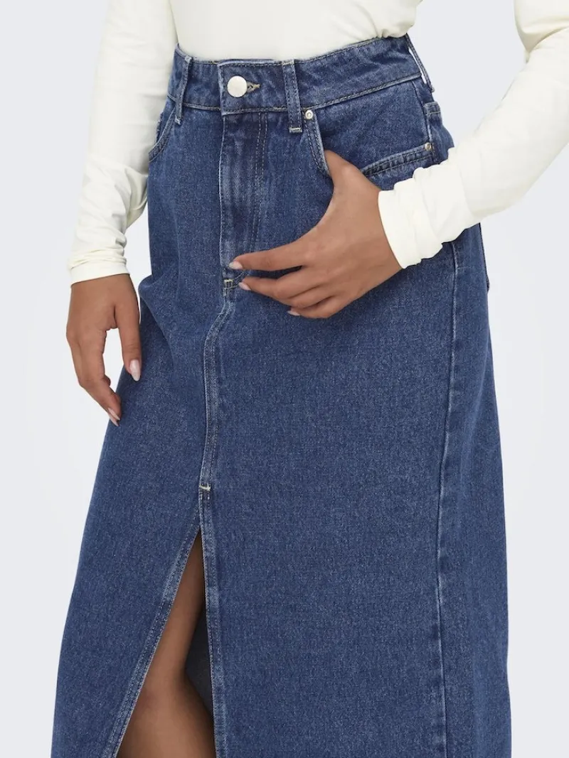 Only Röcke*ONLBIANCA MIDI SKIRT DNM REA NOOS Medium Blue Denim