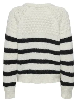 Only Pullover & Sweatshirts*ONLBILLIE LIFE LS STRIPE O-NECK EX KNT Cloud Dancer