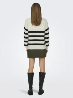 Only Pullover & Sweatshirts*ONLBILLIE LIFE LS STRIPE O-NECK EX KNT Cloud Dancer