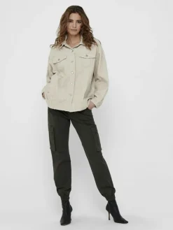 Only Jacken*ONLBITTEN CORD SHACKET PNT NOOS Silver Lining
