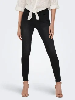 Only Jeans*ONLBLUSH HW SK ANK RW DNM REA005 Washed Black