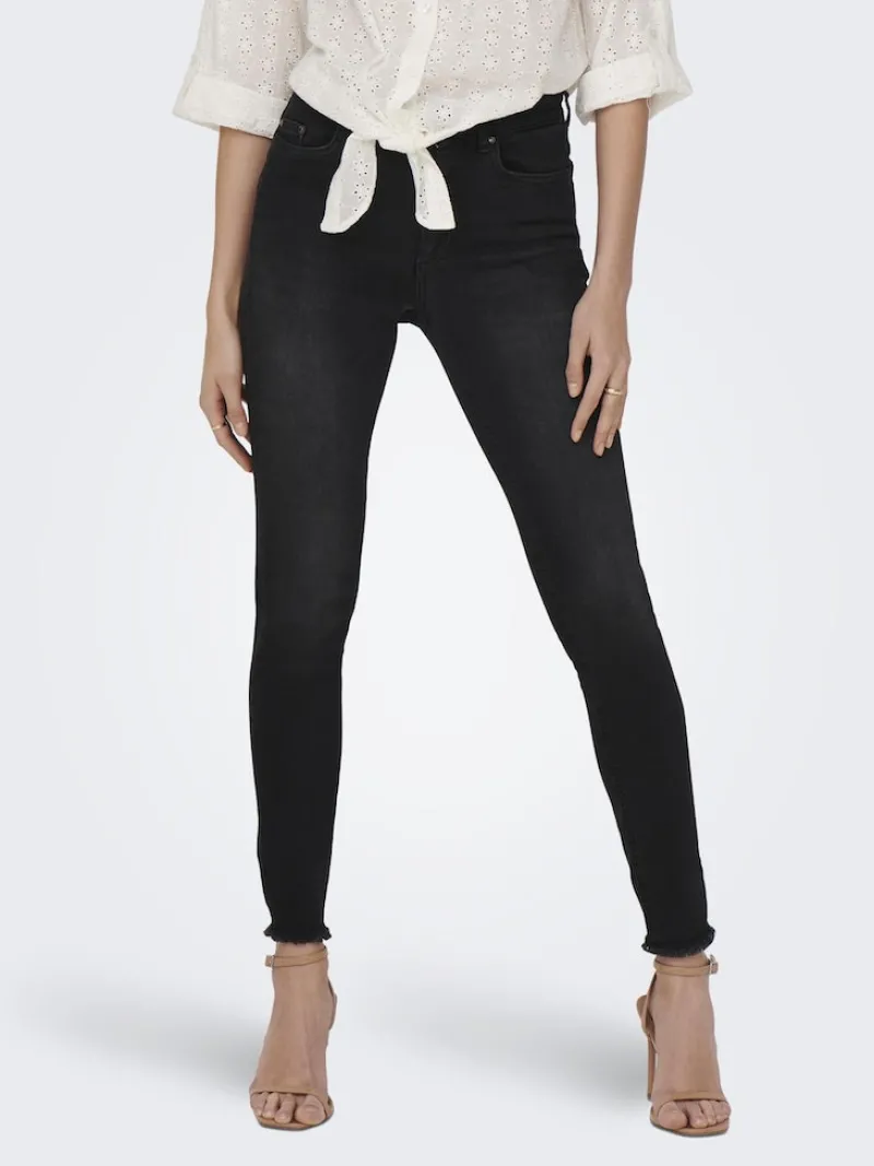 Only Jeans*ONLBLUSH HW SK ANK RW DNM REA005 Washed Black