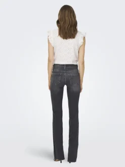 Only Jeans*ONLBLUSH HW SLIT FLR RW DNM REA109 NOOS Black Denim