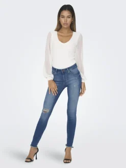 Only Jeans*ONLBLUSH MID SK AK RW DT DNM REA221 NOOS Dark Medium Blue Denim