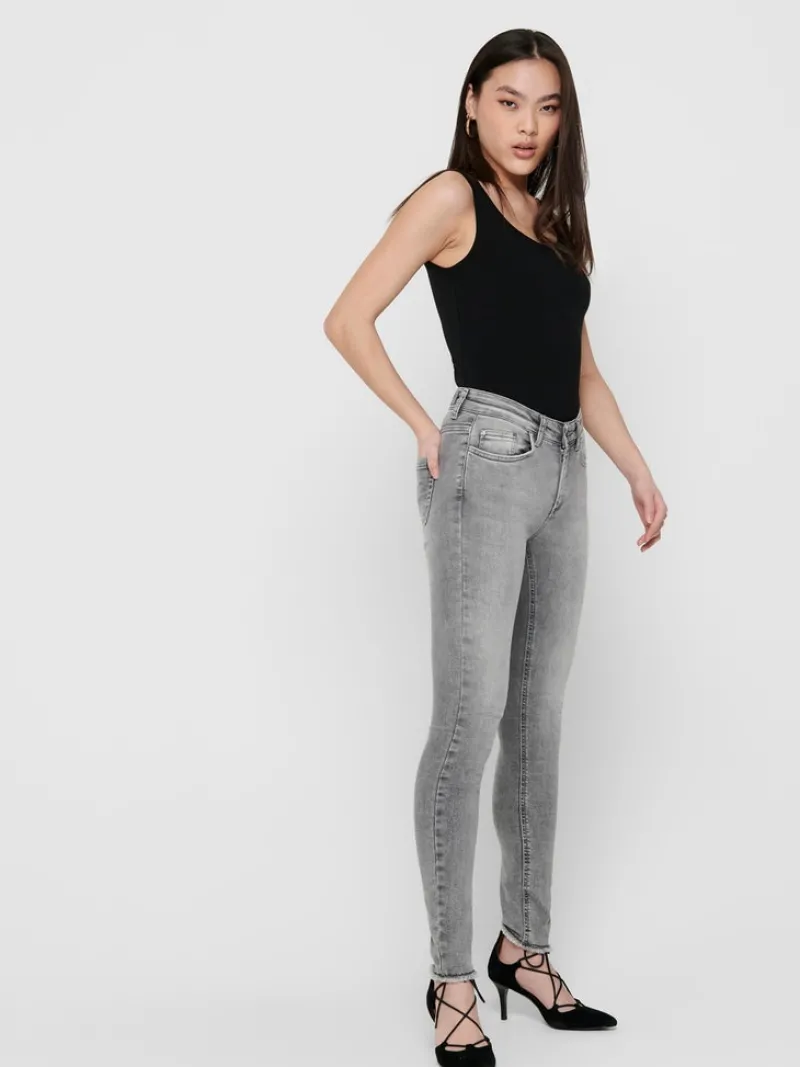 Only Jeans*ONLBLUSH MID SK ANK RW DNM REA0918 NOOS Grey Denim