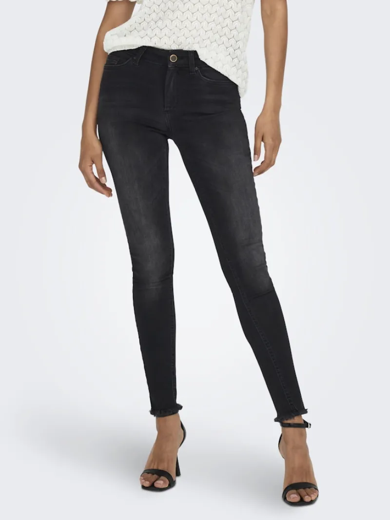 Only Jeans*ONLBLUSH MID SK ANK RW DNM REA1099 NOOS Black Denim