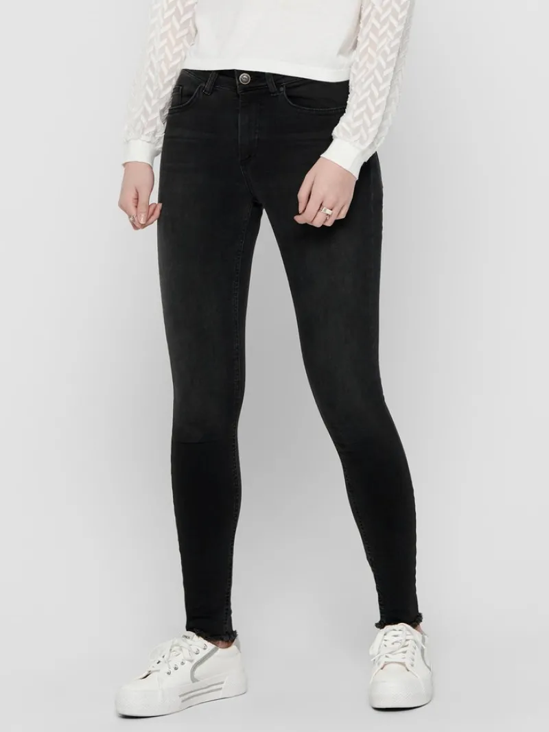 Only Jeans*ONLBLUSH MID SK ANK RW DNM REA1099 NOOS Black Denim