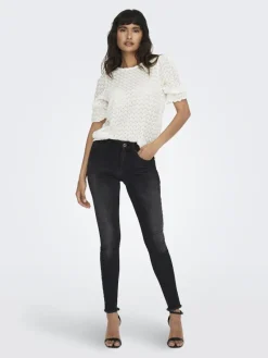 Only Jeans*ONLBLUSH MID SK ANK RW DNM REA1099 NOOS Black Denim