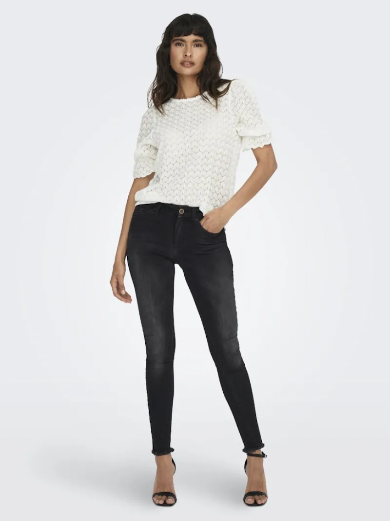 Only Jeans*ONLBLUSH MID SK ANK RW DNM REA1099 NOOS Black Denim