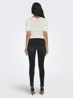 Only Jeans*ONLBLUSH MID SK ANK RW DNM REA1099 NOOS Black Denim