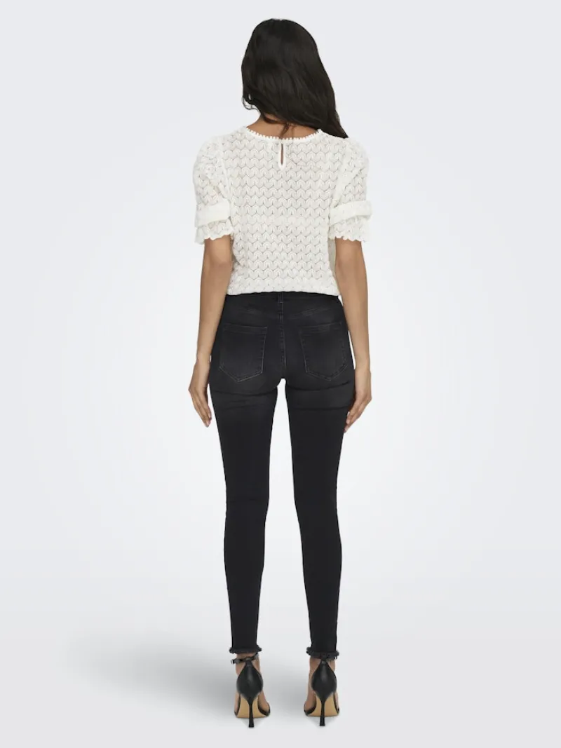 Only Jeans*ONLBLUSH MID SK ANK RW DNM REA1099 NOOS Black Denim