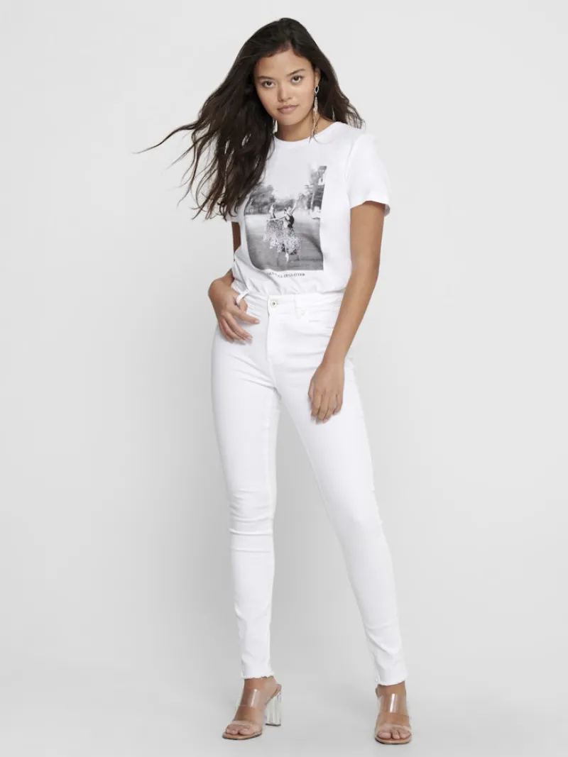 Only Jeans*ONLBLUSH MID SK RW ANK DNM REA0730 NOOS white