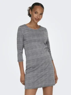 Only Kleider*ONLBRILLIANT 3/4 CHECK DRESS JRS Black