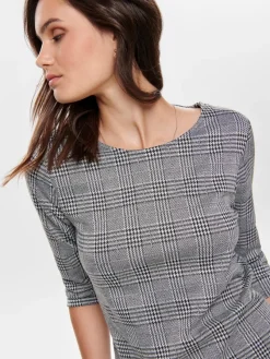 Only Kleider*ONLBRILLIANT 3/4 CHECK DRESS JRS Black