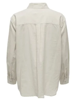 Only Blusen*ONLBRUXELLES L/S LIN BL SHIRT PNT NOOS moonbeam