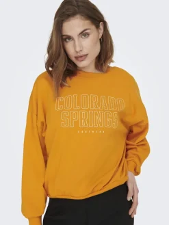 Only Pullover & Sweatshirts*ONLCALLIE L/S O-NECK BOX SWT apricot