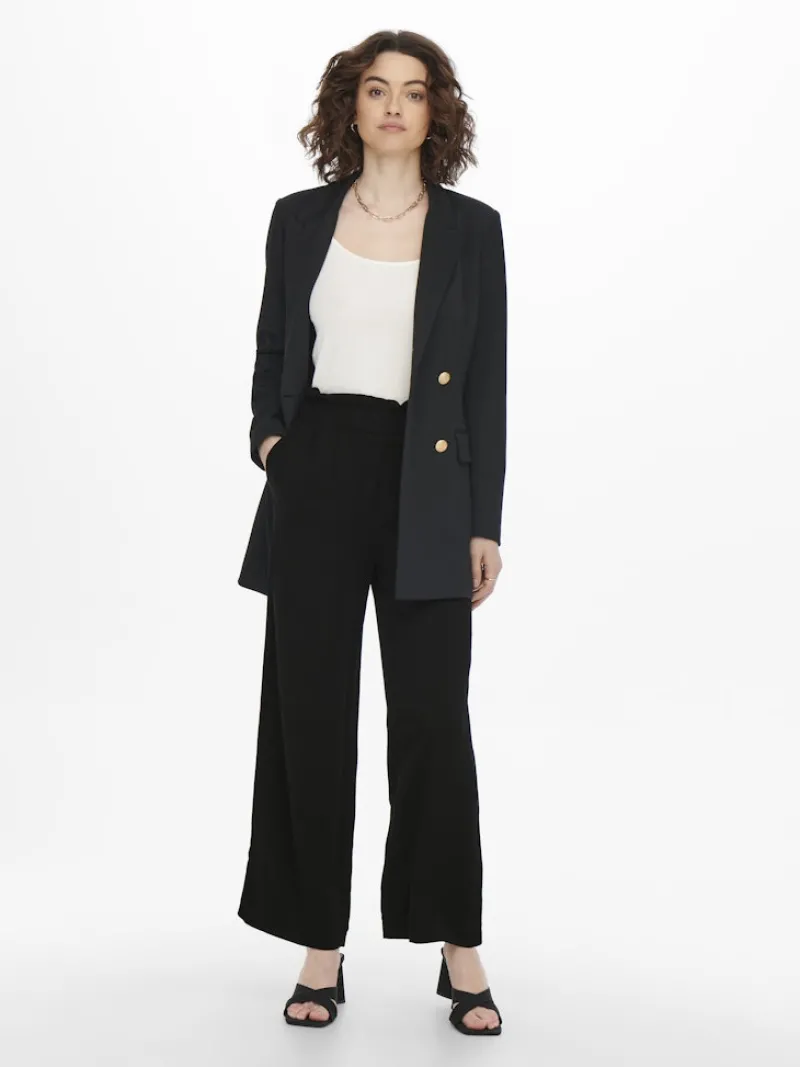 Only Hosen*ONLCALY LIFE HW PB WIDE CROP PNT NOOS Black