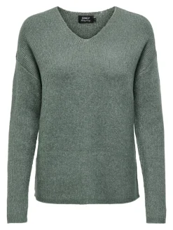 Only Pullover & Sweatshirts*ONLCAMILLA V-NECK L/S PULLOVER KNT NOOS Laurel Wreath