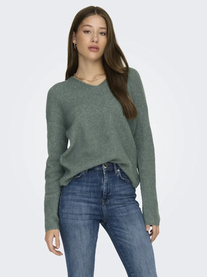 Only Pullover & Sweatshirts*ONLCAMILLA V-NECK L/S PULLOVER KNT NOOS Laurel Wreath