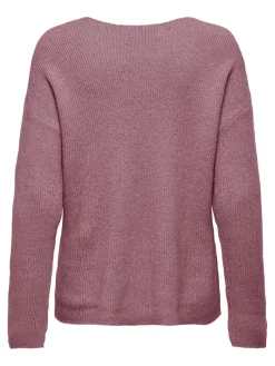 Only Pullover & Sweatshirts*ONLCAMILLA V-NECK L/S PULLOVER KNT NOOS crushed berry