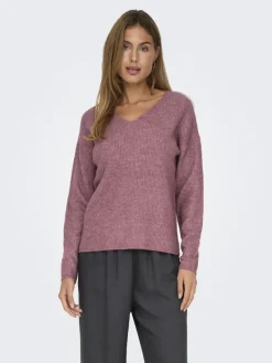 Only Pullover & Sweatshirts*ONLCAMILLA V-NECK L/S PULLOVER KNT NOOS crushed berry