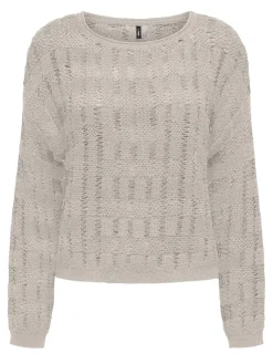 Only Pullover & Sweatshirts*ONLCAPRI LS O-NECK CC KNT pumice stone