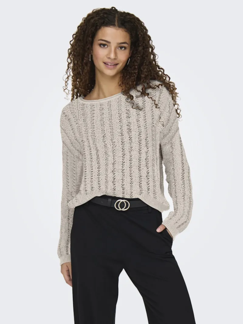 Only Pullover & Sweatshirts*ONLCAPRI LS O-NECK CC KNT pumice stone