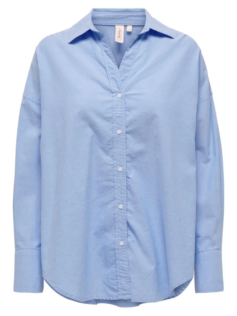 Only Blusen*ONLCARIA LS LOOSE SHIRT WVN Light Blue Denim