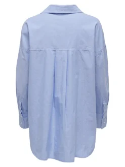Only Blusen*ONLCARIA LS LOOSE SHIRT WVN Light Blue Denim