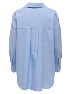 Only Blusen*ONLCARIA LS LOOSE SHIRT WVN Light Blue Denim