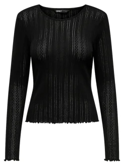 Only Shirts*ONLCARLOTTA L/S TOP NOOS JRS Black