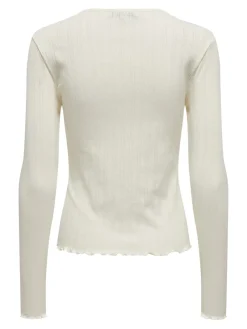 Only Shirts*ONLCARLOTTA L/S TOP NOOS JRS Cloud Dancer