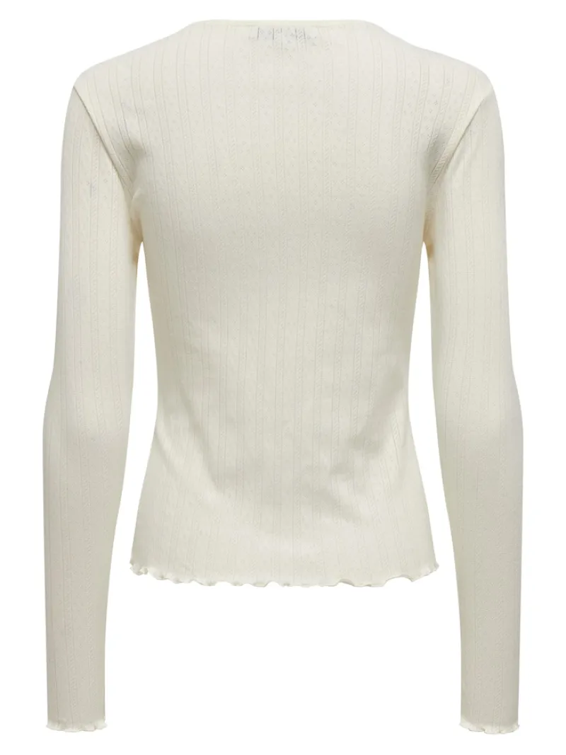 Only Shirts*ONLCARLOTTA L/S TOP NOOS JRS Cloud Dancer