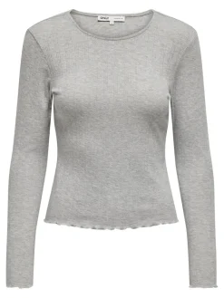Only Shirts*ONLCARLOTTA L/S TOP NOOS JRS hellgrau1
