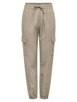 Only Hosen*ONLCARO MW LIN PULL-UP CARGO PNT NOOS oxford tan