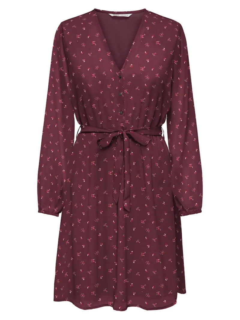 Only Kleider*ONLCERA LIFE 3/4 SHORT DRESS WVN NOOS windsor wine