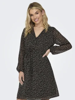 Only Kleider*ONLCERA LIFE 3/4 SHORT DRESS WVN NOOS schwarz4