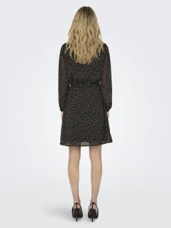 Only Kleider*ONLCERA LIFE 3/4 SHORT DRESS WVN NOOS schwarz4