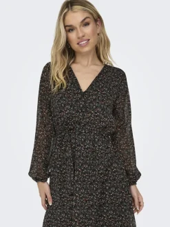 Only Kleider*ONLCERA LIFE 3/4 SHORT DRESS WVN NOOS schwarz4