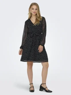 Only Kleider*ONLCERA LIFE 3/4 SHORT DRESS WVN NOOS schwarz5