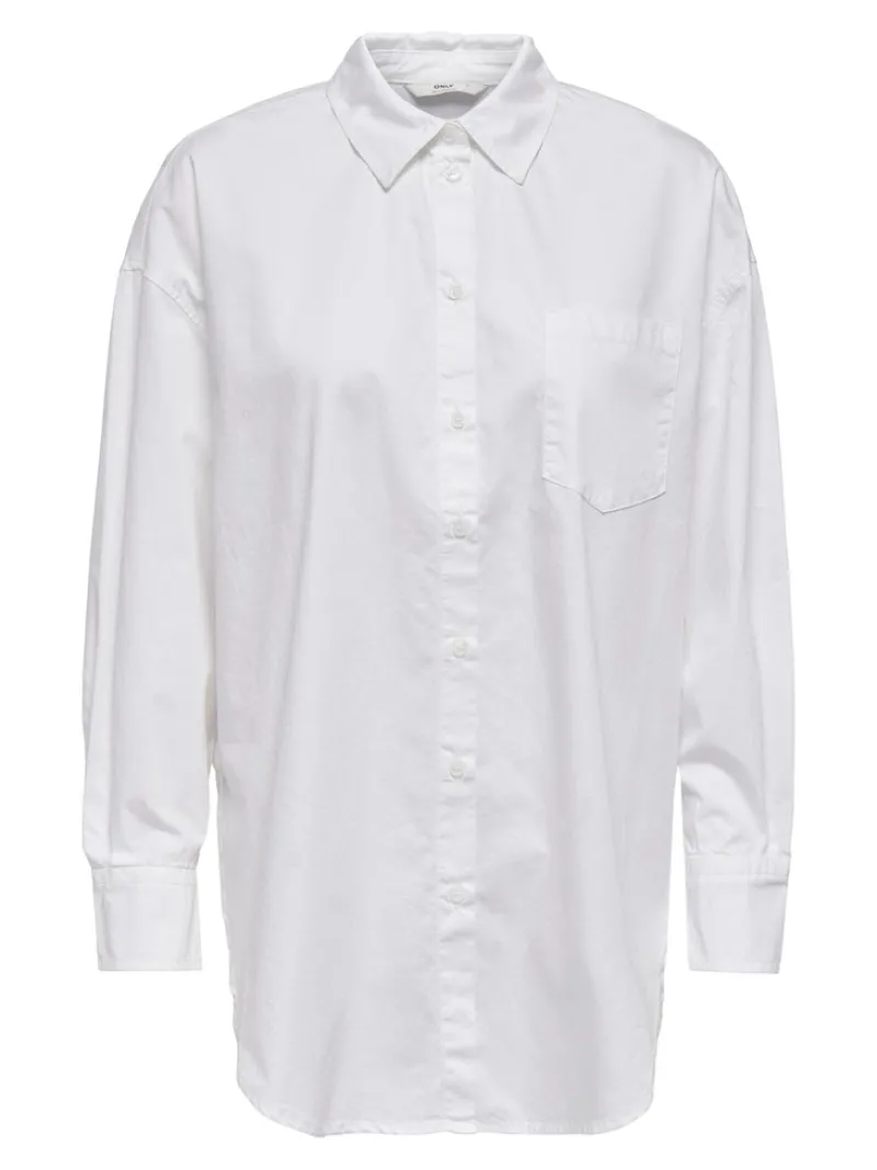 Only Blusen*ONLCORINA LS LOOSE SHIRT WVN Bright White