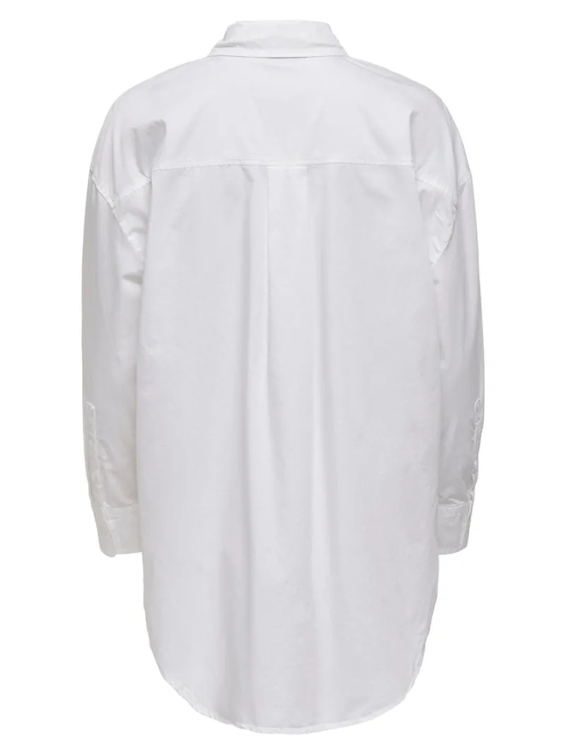 Only Blusen*ONLCORINA LS LOOSE SHIRT WVN Bright White